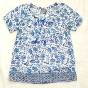 J.Jill Top XS Blue and White